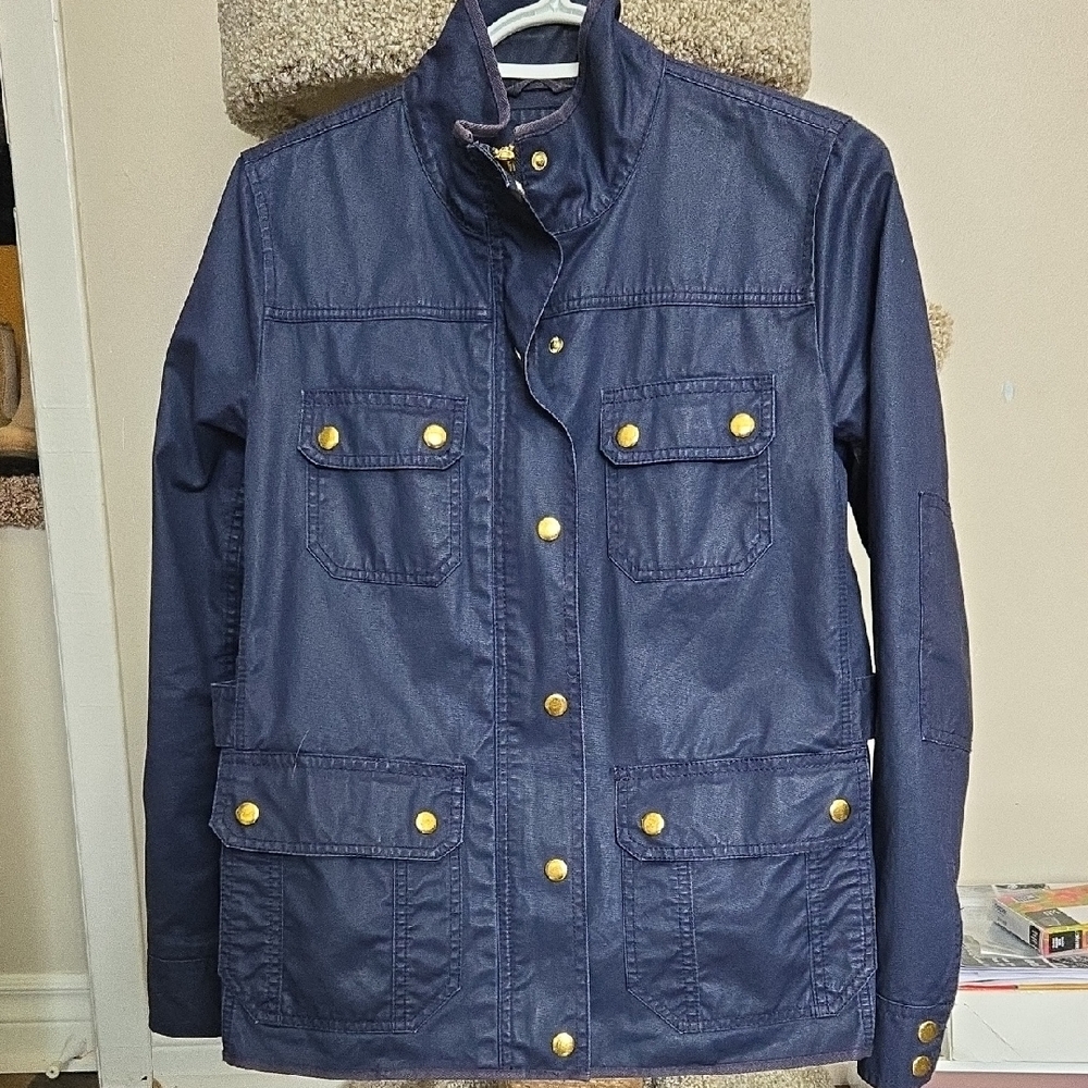 J. Crew Deep Blue Waxed Cotton Jacket